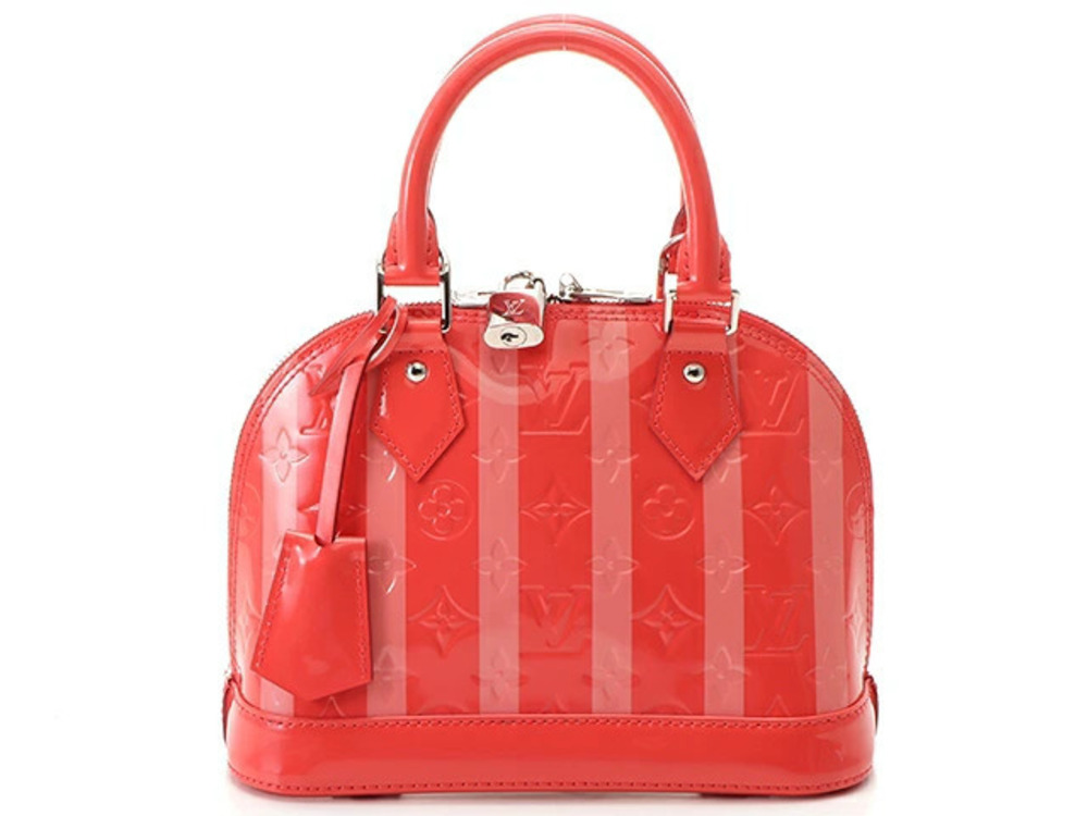 LOUIS VUITTON Alma bag Vernis Rayures Poppy Petal